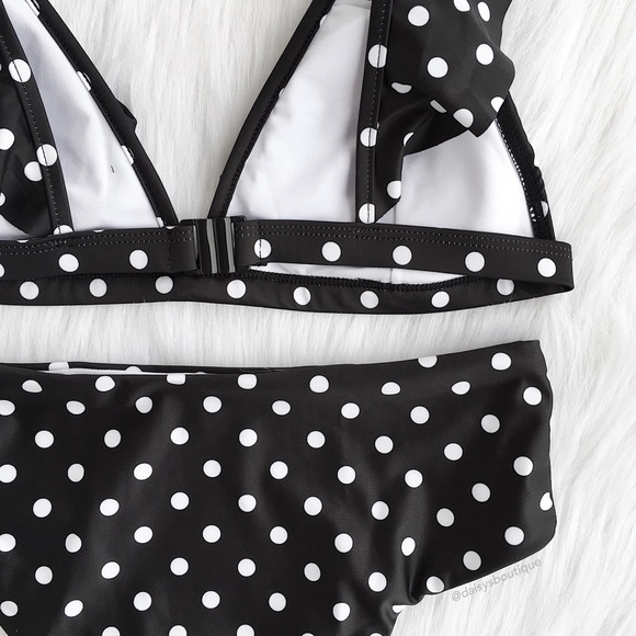 polka dot high waisted ruffle bikini - Picture 5 of 8